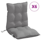 Lowback Chair Cushions 6 pcs Grey Oxford Fabric - Front View
