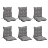 Lowback Chair Cushions 6 pcs Grey Oxford Fabric - Side View
