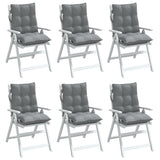 Lowback Chair Cushions 6 pcs Grey Oxford Fabric