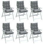 Lowback Chair Cushions 6 pcs Grey Oxford Fabric