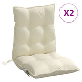 Lowback Chair Cushions 2 pcs Cream Oxford Fabric - Front View