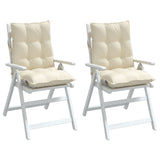 Lowback Chair Cushions 2 pcs Cream Oxford Fabric