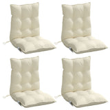 Lowback Chair Cushions 4 pcs Cream Oxford Fabric