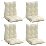 Lowback Chair Cushions 4 pcs Cream Oxford Fabric - Side View
