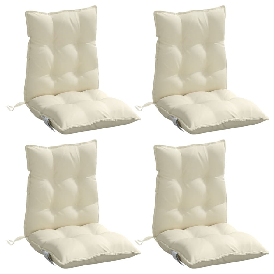 Lowback Chair Cushions 4 pcs Cream Oxford Fabric