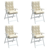 Lowback Chair Cushions 4 pcs Cream Oxford Fabric - Top-Down View