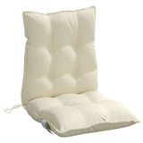 Lowback Chair Cushions 4 pcs Cream Oxford Fabric - 45-Degree Angle