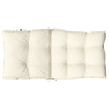 Lowback Chair Cushions 4 pcs Cream Oxford Fabric - Close-Up Angle