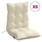 Lowback Chair Cushions 6 pcs Cream Oxford Fabric