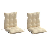 Lowback Chair Cushions 2 pcs Beige Oxford Fabric - Side View