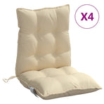 Lowback Chair Cushions 4 pcs Beige Oxford Fabric