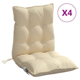 Lowback Chair Cushions 4 pcs Beige Oxford Fabric - Front View