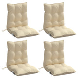 Lowback Chair Cushions 4 pcs Beige Oxford Fabric
