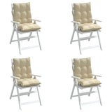 Lowback Chair Cushions 4 pcs Beige Oxford Fabric - Top-Down View
