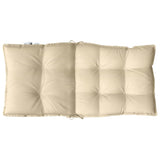 Lowback Chair Cushions 4 pcs Beige Oxford Fabric - Close-Up Angle