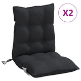Lowback Chair Cushions 2 pcs Black Oxford Fabric - Front View