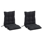 Lowback Chair Cushions 2 pcs Black Oxford Fabric