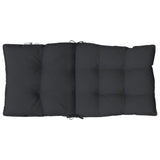 Lowback Chair Cushions 2 pcs Black Oxford Fabric - Close-Up Angle