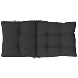 Lowback Chair Cushions 4 pcs Black Oxford Fabric - Close-Up Angle
