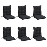 Lowback Chair Cushions 6 pcs Black Oxford Fabric - Side View