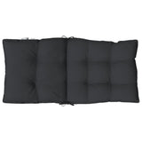 Lowback Chair Cushions 6 pcs Black Oxford Fabric - Close-Up Angle