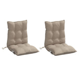 Lowback Chair Cushions 2 pcs Taupe Oxford Fabric - Side View