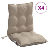 Lowback Chair Cushions 4 pcs Taupe Oxford Fabric - Front View