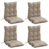 Lowback Chair Cushions 4 pcs Taupe Oxford Fabric - Side View