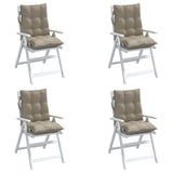 Lowback Chair Cushions 4 pcs Taupe Oxford Fabric - Top-Down View
