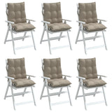 Lowback Chair Cushions 6 pcs Taupe Oxford Fabric