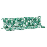 Garden Bench Cushions 2 pcs Leaf Pattern 200x50x7 cm Oxford Fabric - Front View