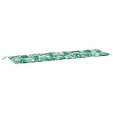 Garden Bench Cushions 2 pcs Leaf Pattern 200x50x7 cm Oxford Fabric - Top-Down View