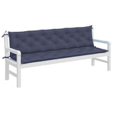 Garden Bench Cushions 2 pcs Navy Blue 200x50x7 cm Oxford Fabric - Side View