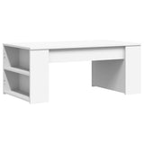 Coffee Table White 102x55x42 cm Engineered Wood - Front View