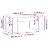 Coffee Table White 102x55x42 cm Engineered Wood - Extra Image
