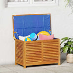 Garden Storage Box with Louver 90x50x56 cm Solid Wood Acacia