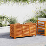 Garden Storage Box with Louver 113x50x56 cm Solid Wood Acacia