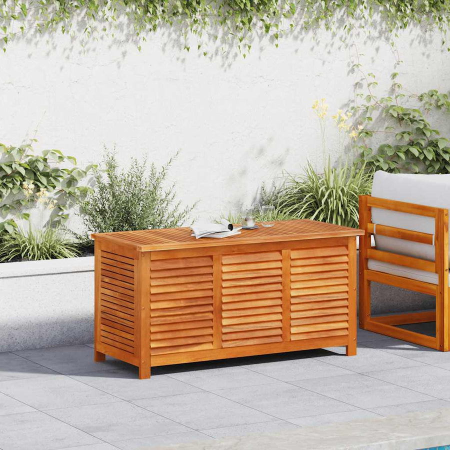 Garden Storage Box with Louver 113x50x56 cm Solid Wood Acacia