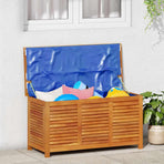 Garden Storage Box with Louver 113x50x56 cm Solid Wood Acacia