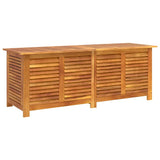 Garden Storage Box with Louver 150x50x56 cm Solid Wood Acacia - Front View
