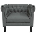 Chesterfield Sofa Chair Dark Grey Fabric