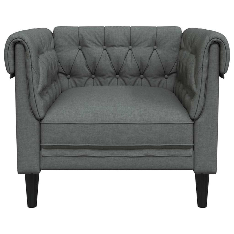 Chesterfield Sofa Chair Dark Grey Fabric