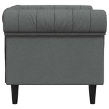 Chesterfield Sofa Chair Dark Grey Fabric - 45-Degree Angle