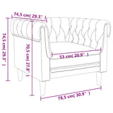 Chesterfield Sofa Chair Dark Grey Fabric - Extra Image