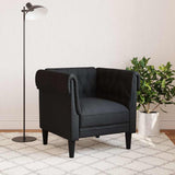 Chesterfield Sofa Chair Black Fabric