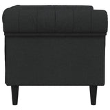 Chesterfield Sofa Chair Black Fabric - 45-Degree Angle