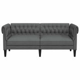 Chesterfield Sofa 2-Seater Dark Grey Fabric - Top-Down View