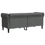 Chesterfield Sofa 2-Seater Dark Grey Fabric - Rear View