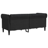 Chesterfield Sofa 2-Seater Black Fabric