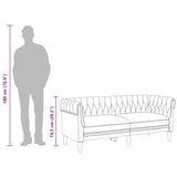 Chesterfield Sofa 2-Seater Black Fabric - Extra Image